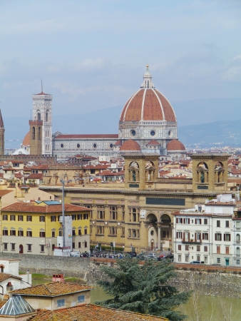 Panoramic view on Florence in Tuscany in Italyの写真素材