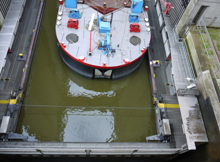 The lift lock or boat lift at Scharnebeck in the Elbe-seitenkanaal in Germany