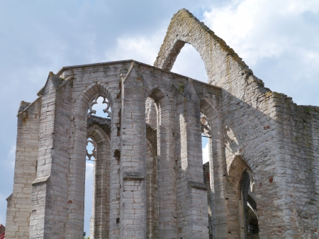 Ruin of the saint Catherine church in Visby on the island Gotland in Swedenの写真素材