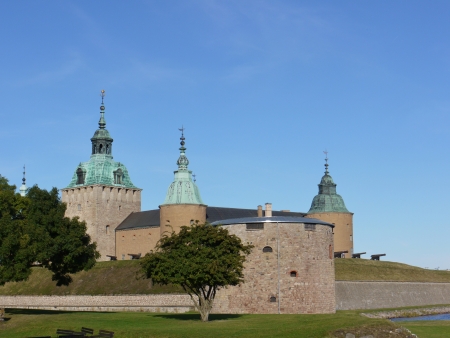 The historic castle of Kalmar a city at the Kalmarsund in Swedenのeditorial素材