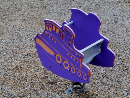 A bouncing boat on a children playground in Australiaの写真素材