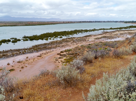 The natural harbor of Port Augusta in South Australiaの写真素材