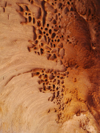 A detail of Ayers rock a sandstone formation in the Northern territory in Australiaのeditorial素材