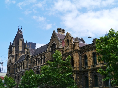 The Former Melbourne Magistrates Court in Melbourne in Victoria in Australia is built in the French Romanesque styleのeditorial素材