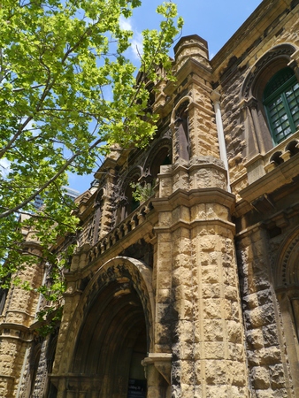 The Former Melbourne Magistrates Court in Melbourne in Victoria in Australia is built in the French Romanesque styleのeditorial素材