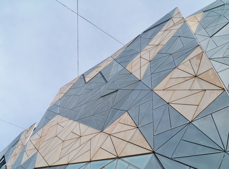 Modern architecture on Federation square in Melbourne in Australiaのeditorial素材