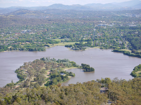 The artificial lake of Canbarra in Australia