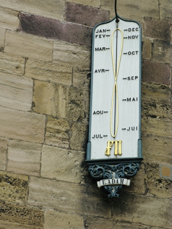 A detail of the Saint Martins cathedral in Colmar in the Alsace in Franceの写真素材