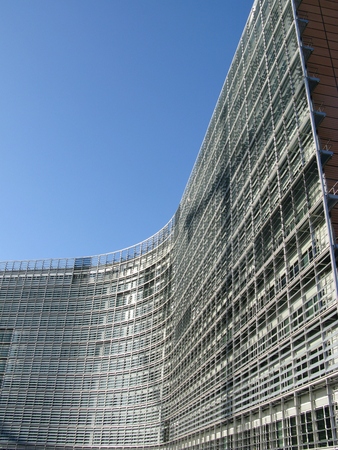 The building of the European parliament in Brussels in Belgiumの写真素材