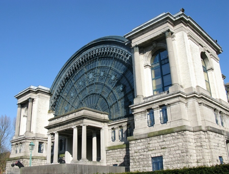 The Bordiau or north hall in the park of the filthiest anniversary in Brussels in Belgiumのeditorial素材