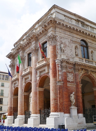 The  loggia del capataniato on the piazza dei Signori in Vicenza in Italyの写真素材