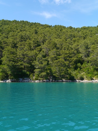 The bay of Polace on the island Mljetの写真素材