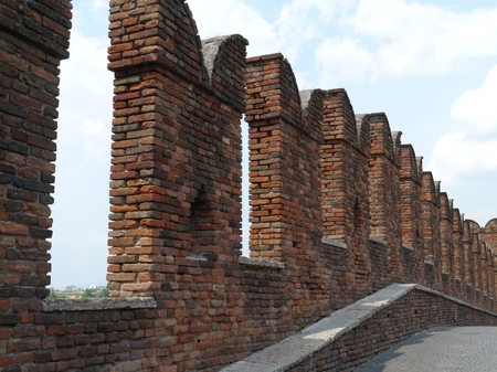Ponte Scalerio a bridge in Verona in Italyの写真素材