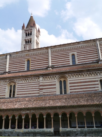 The courtyard of the monastery of the San Zeno basilica in Veronaの写真素材