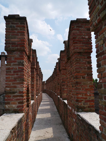 Castle Vecchio or old castle in Verona in Italyのeditorial素材