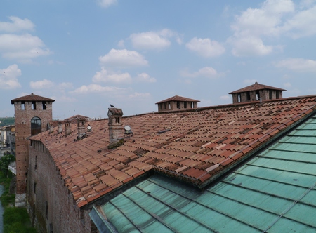 Castle Vecchio or old castle in Verona in Italyのeditorial素材