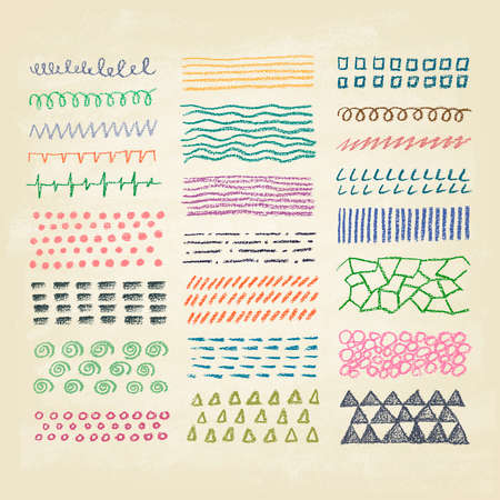 Hand Drawn textures on the old paper. Isolated. Vector illustration.のイラスト素材