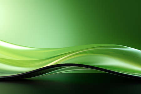 Abstract green wavy background with copy space for your text. Vector illustrationの素材