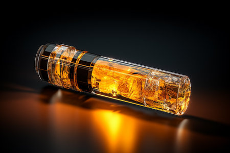 3d illustration of an electronic cigarette on a black background with reflectionの素材
