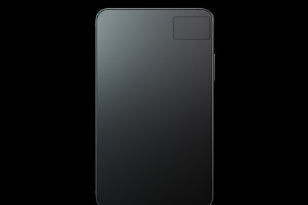 Smartphone with blank screen isolated on black background. 3D renderingの素材