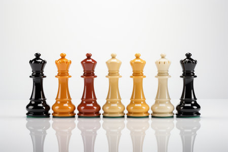 Chess pieces isolated on a white background. 3d illustration.の素材