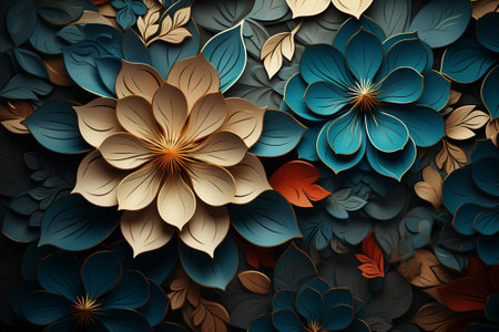Abstract fractal background, computer-generated illustration. 3D rendering.の素材