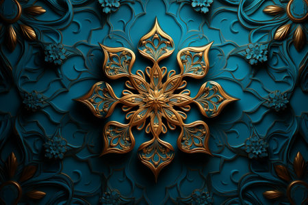 3D render of plastic background with embossed fractal on leatherの素材
