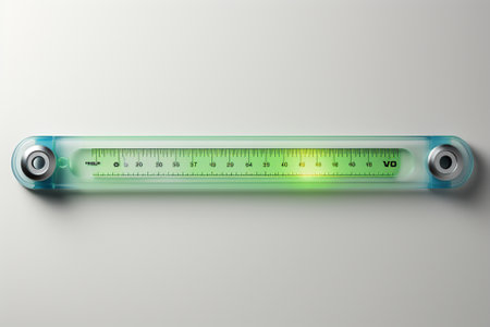 Highly rendering of a thermometer on a white background with copy spaceの素材
