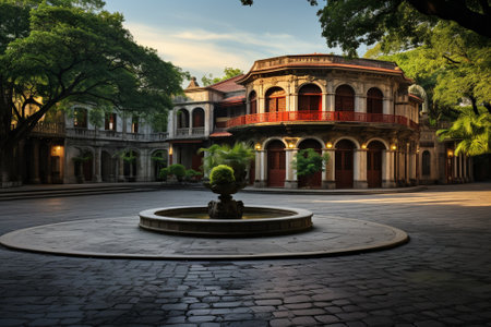 Hanoi old town at sunsetの素材