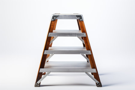 3d rendering of a metal ladder isolated on a white background.の素材