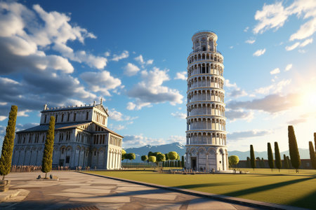 Leaning Tower of Pisa in Tuscany, Italy.の素材