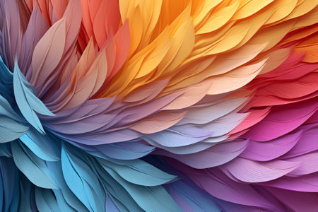 abstract background of multicolored ribbons in the form of wavesの素材