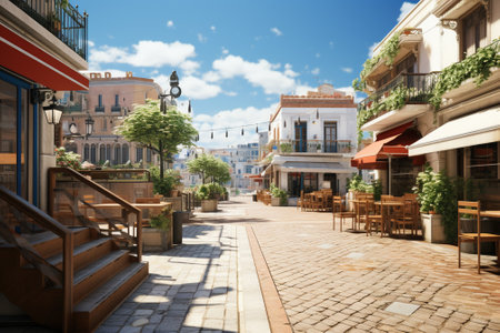 Street in the old town of Rhodes, Greece. 3d renderingの素材