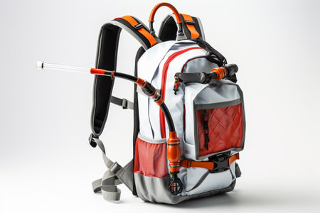 Backpack isolated on white background. Backpack on a white backgroundの素材