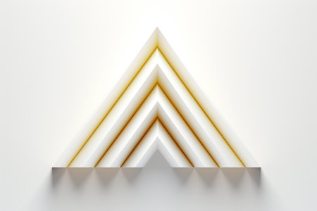 3d rendering of a triangle in the middle of a white backgroundの素材
