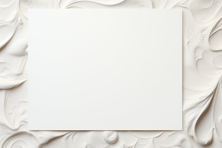 Blank white paper sheet on white background. Mockup for designの素材