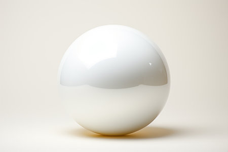 White ball on a white background. 3d rendering. Computer digital drawing.の素材
