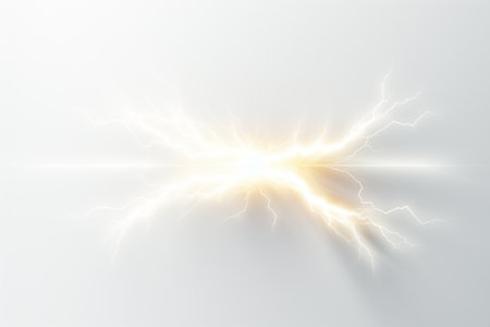 Lightning flash on a white background. Vector illustration for your designの素材