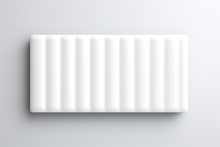 White battery isolated on white background. 3d illustration. Top view.の素材