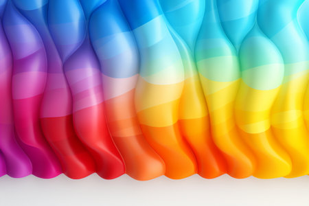 abstract background with colorful wavy lines. 3d render illustrationの素材