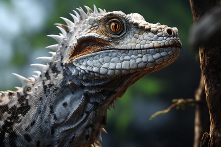 Iguana in the natural environment, close-up portrait.の素材