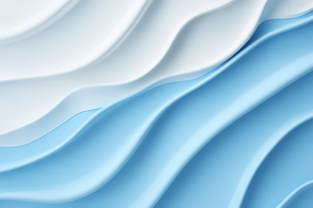 White ball on blue background. 3D rendering. Computer digital drawing.の素材