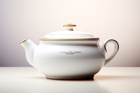 White porcelain teapot on a white background. 3d renderingの素材