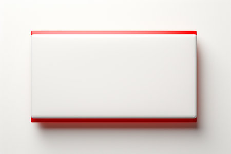 Red box on a white background. 3d rendering. Computer digital drawing.の素材