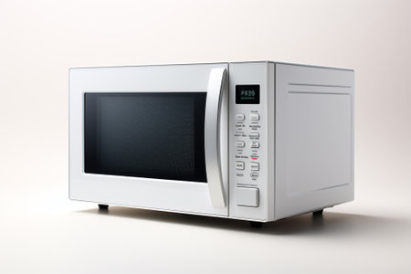 Microwave oven isolated on white background. 3D illustration.の素材
