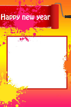 Happy new year frameのイラスト素材