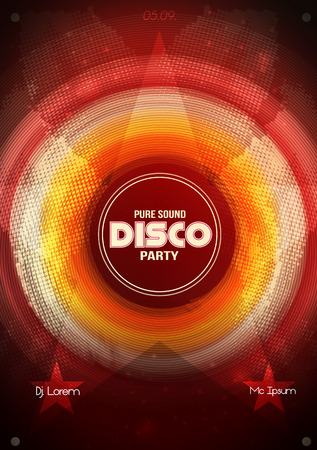 Disco Party Flyer Background Template - Vector Illustrationのイラスト素材