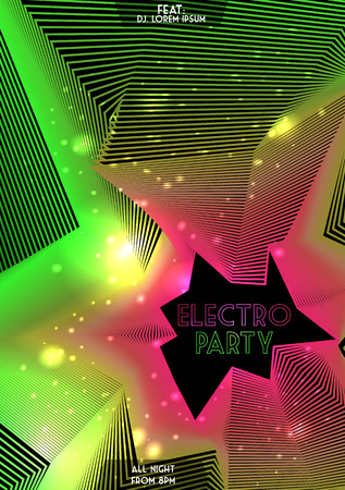 Dance Party Poster Background Template - Vector Illustrationのイラスト素材