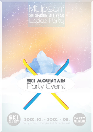 Mountain Party Poster Template - Vector Illustrationのイラスト素材