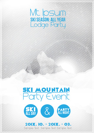 Mountain Party Poster Template - Vector Illustrationのイラスト素材